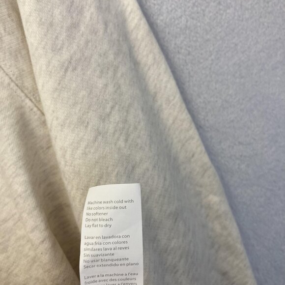 Fabletics 1/4 Zip Pullover Sweater Mens Medium Oatmeal Athletic Raglan Comfy - Picture 13 of 16